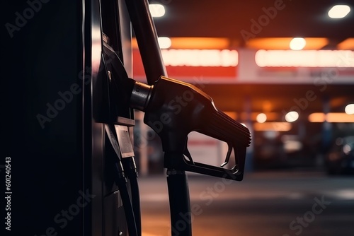 Fuel pumps in a gas station, generative ai