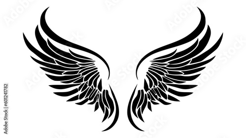 Angel wings, bird wings collection cartoon hand drawn vector illustration. Logo, icon