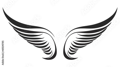 Angel wings, bird wings collection cartoon hand drawn vector illustration. Logo, icon