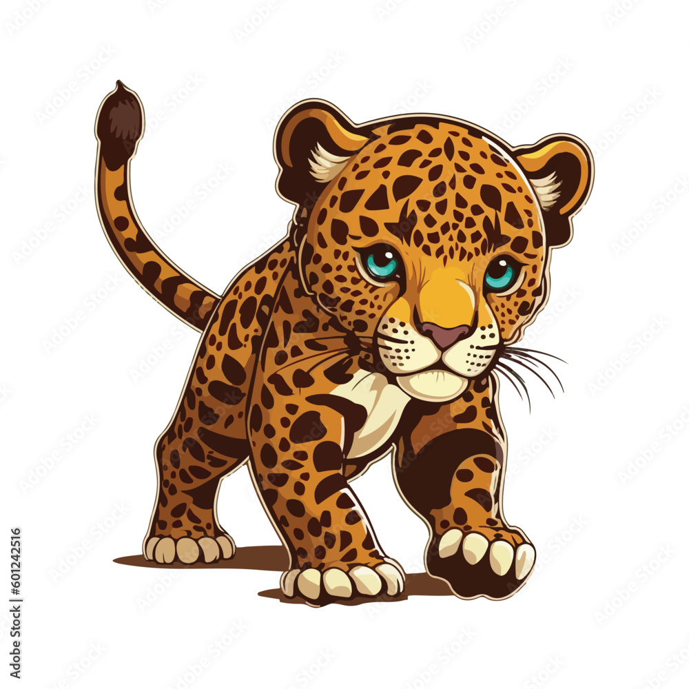 vector cute jaguar cartoon style vector cute jaguar cartoon style