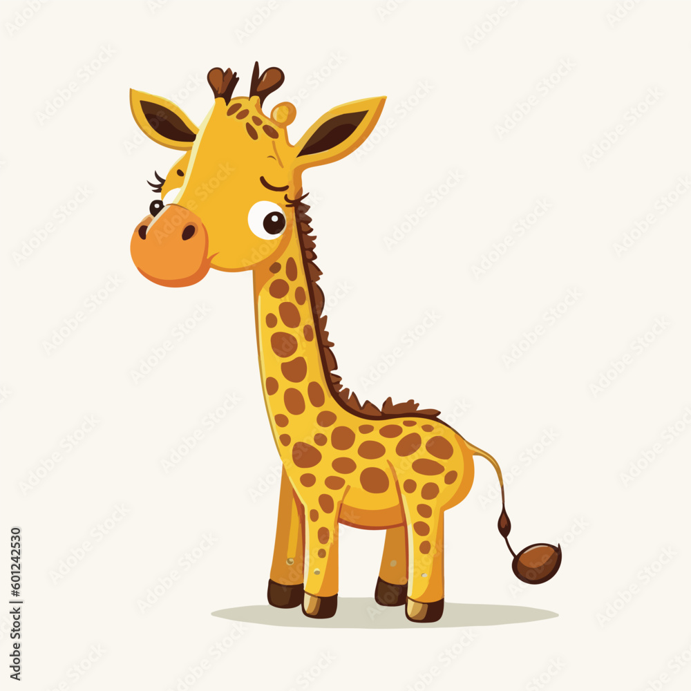 Fototapeta premium vector cute giraffe cartoon style