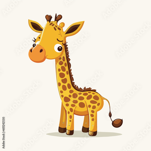 vector cute giraffe cartoon style
