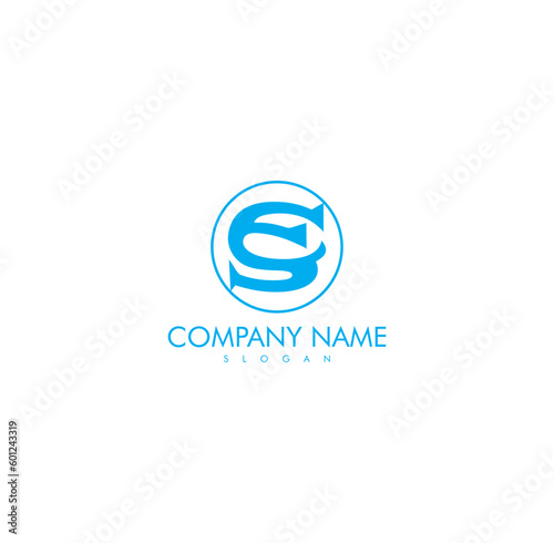 Initials Monogram CS SC Letter Circular Yin Yang logo design