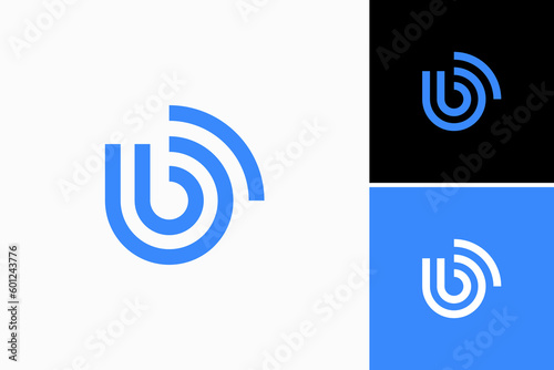 initial letter b with signal wifi logo vector premium design