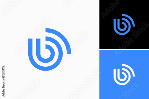 initial letter b with signal wifi logo vector premium design photo