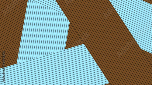 Light blue and brown two tone color paper background with stripes diagonal lines. Abstract background modern hipster futuristic. Texture design