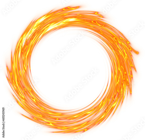 abstract round portal with orange sparkles