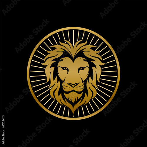 Fototapeta Naklejka Na Ścianę i Meble -  Lion Head Logo mascot design. Luxury Lion Logo. Lion Coat of Arms Logo vector illustration