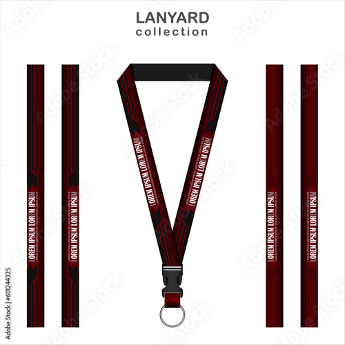 Red 3D Lanyard Template Set for All Company