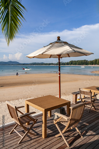 Beach furniture on Bang Tao Beach Phuket  Thailand