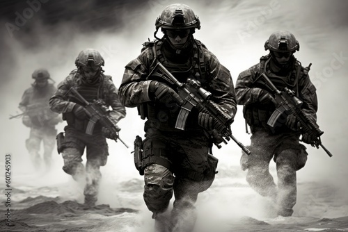 military combat, video game cover; Generative Ai image