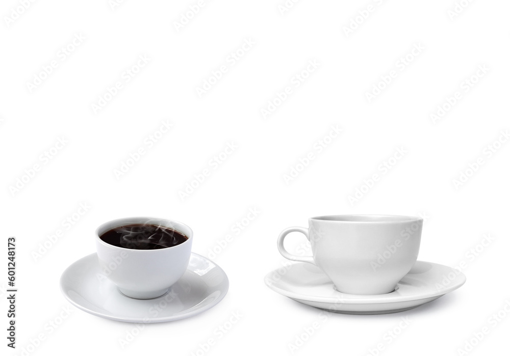 Coffee mugs and empty coffee mugs isolated on white background Coffee mugs and empty coffee mugs isolated on white background