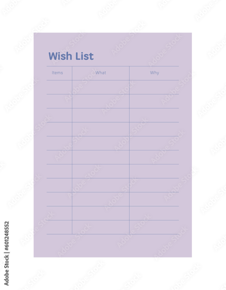 Wish list. Make your day more easily and happy. Vector Print template. Wish list. Make your day more easily and happy. Vector Print template.