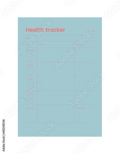 Health tracker. Make your day more easily and happy. Vector Print template. © YingYing