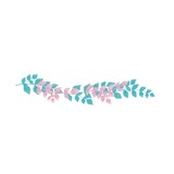 Abstract blue and pink bunch of leaves border illustration for decoration on Easter and spring season.