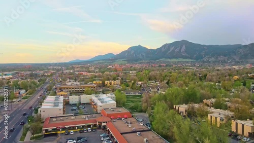 Boulder colorado during beautiful sunset