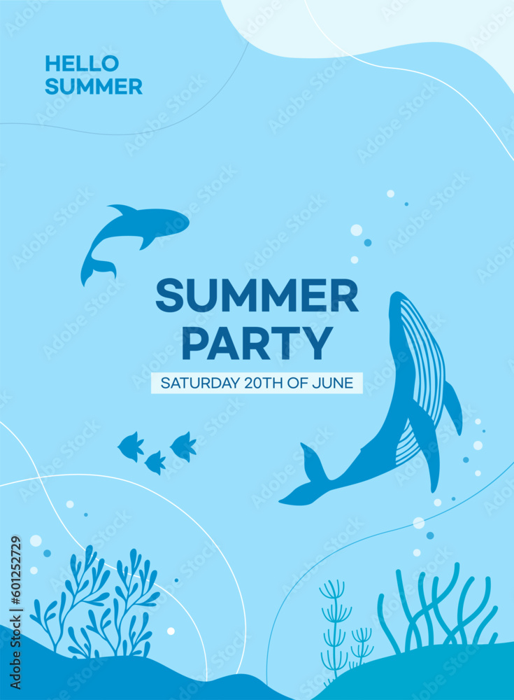 Naklejka premium Summer Concept Poster Layout