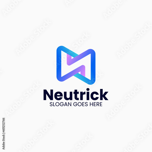 Free Download Vector Logo Illustration Letter N Gradient Line Art Style - GFXLoad