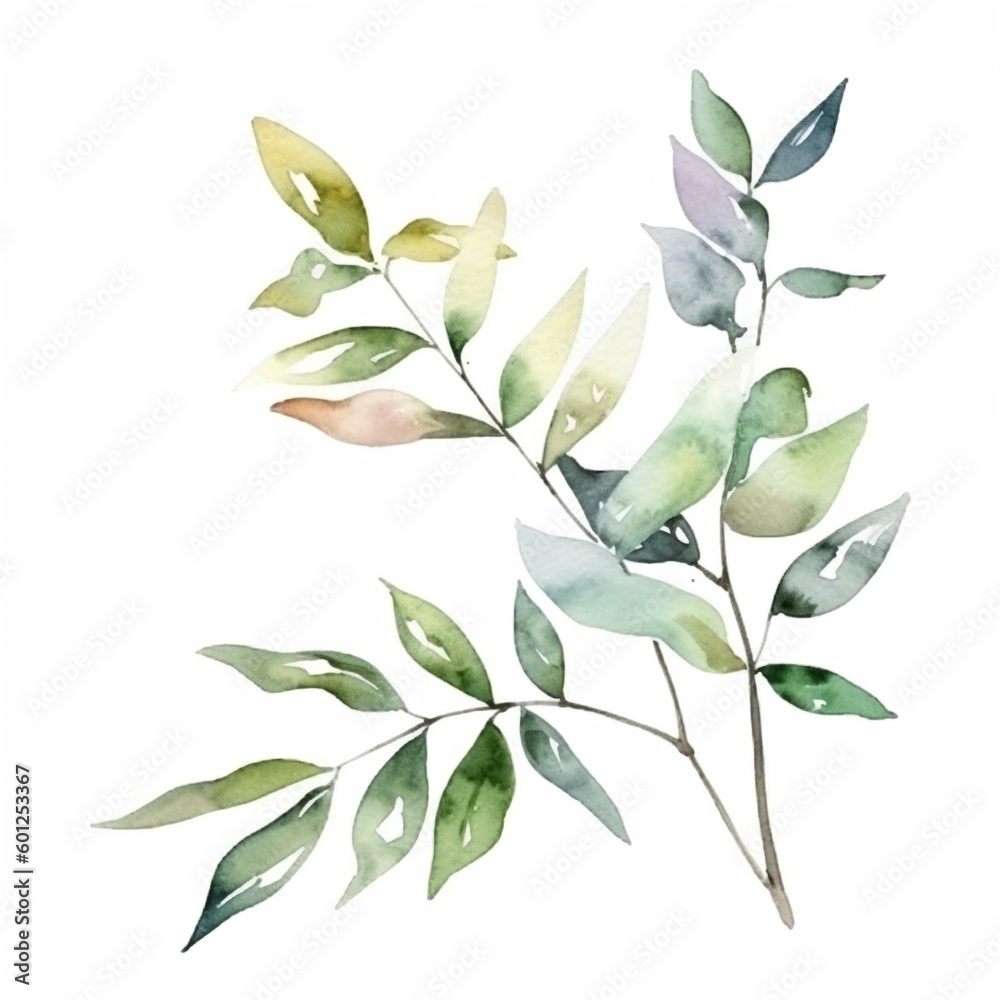 plant branch illustration isolated on white