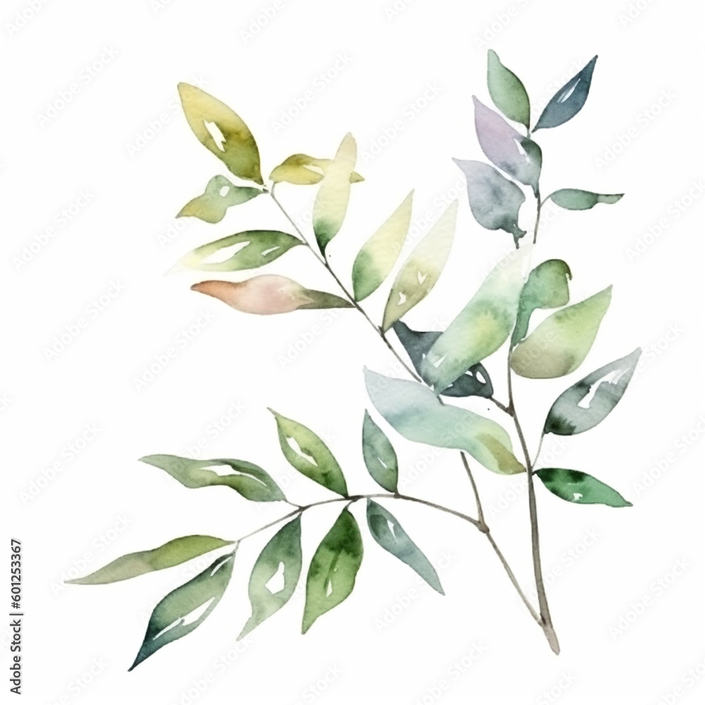 plant branch illustration isolated on white plant branch illustration isolated on white