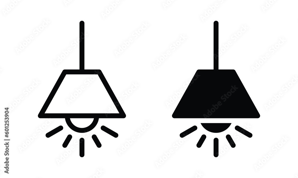 Lamp icon with outline and glyph style. Lamp icon with outline and glyph style.