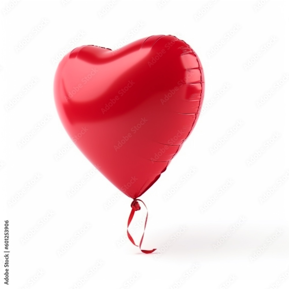 Red heart shape balloon isolated on white Red heart shape balloon isolated on white