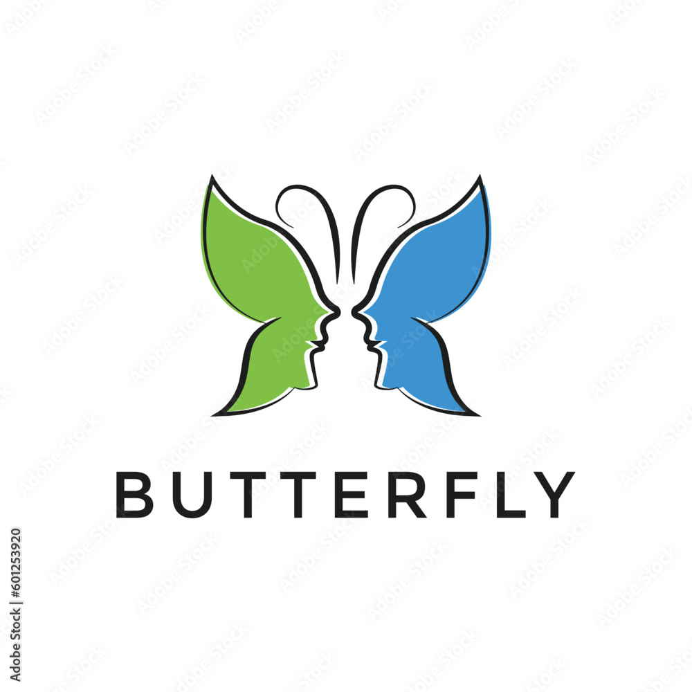 Butterfly girl wings leaf, wellness woman healthy life logo design inspiration Butterfly girl wings leaf, wellness woman healthy life logo design inspiration