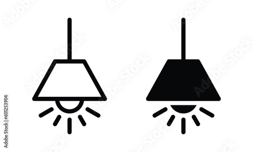 Lamp icon with outline and glyph style.