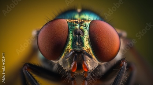 A close up of a fly's eyes