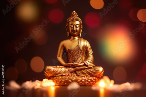 Buddha mediate on lotus  enlightenment  generative AI