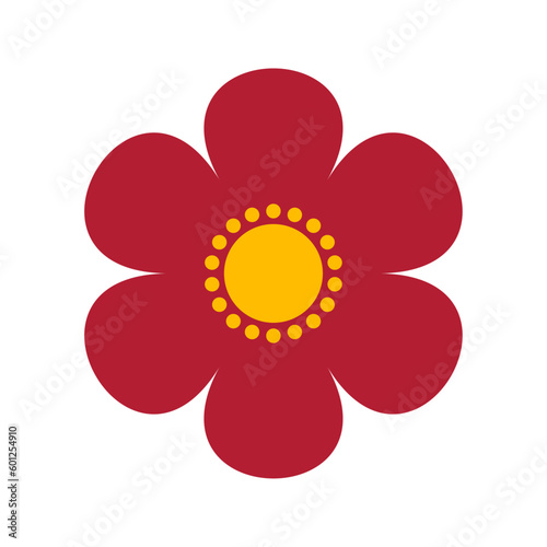 red spring natural botany flower vector illustration