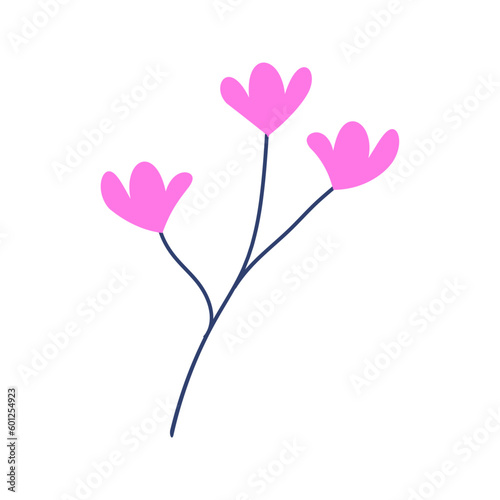 Simple pink flower vector illustration 