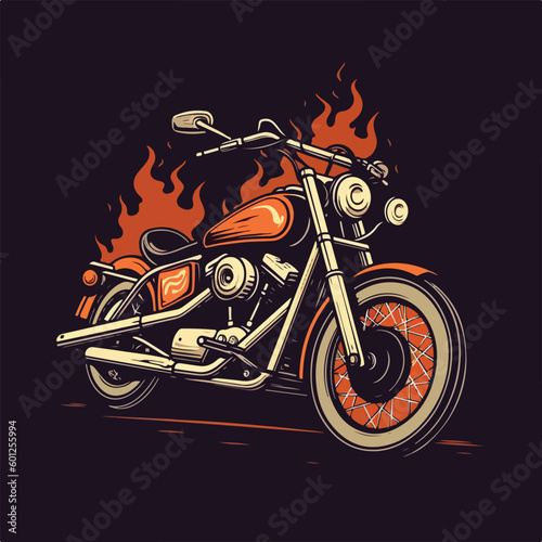 Vintage retro classic motorcycle logo badge illustration