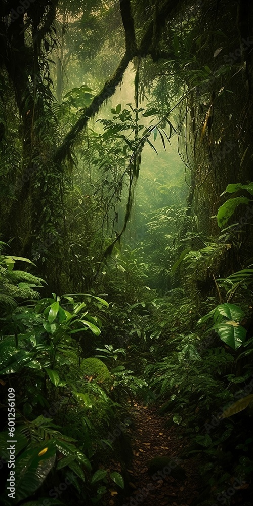 Lush Jungle Rainforest Generative AI
