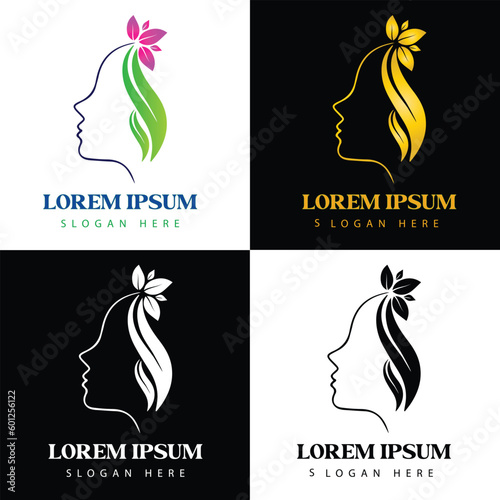 Beauty Salon Logo Design. Four Different Colour.