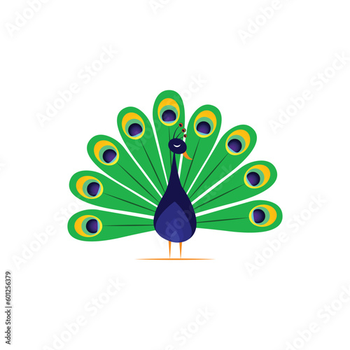 Peacock Abstract Vector Logo Design.