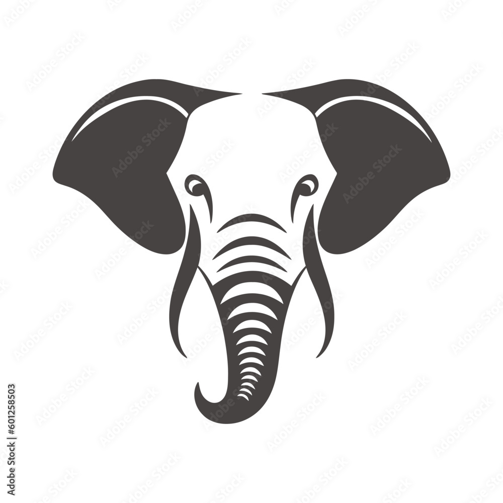 Fototapeta premium Elephant head vector logo design template isolated on white background