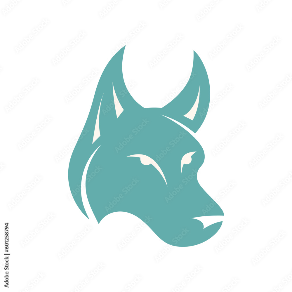 Vector dog head icon on white background for graphic or web design. Simple illustration