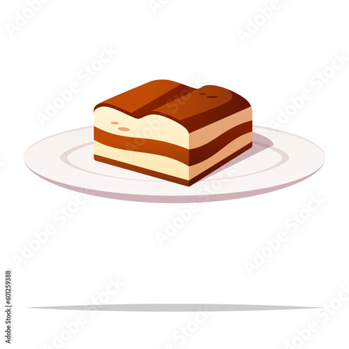 Tiramisu dessert vector isolated illustration