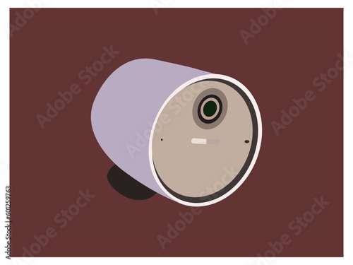 Security cam, cc tv video camera, street observe surveillance equipment front and side angle view. Secure guard eye and crime prevention isolated on white background.