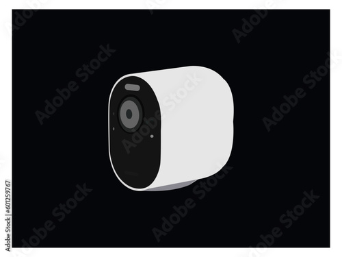 Security cam, cc tv video camera, street observe surveillance equipment front and side angle view. Secure guard eye and crime prevention isolated on white background.