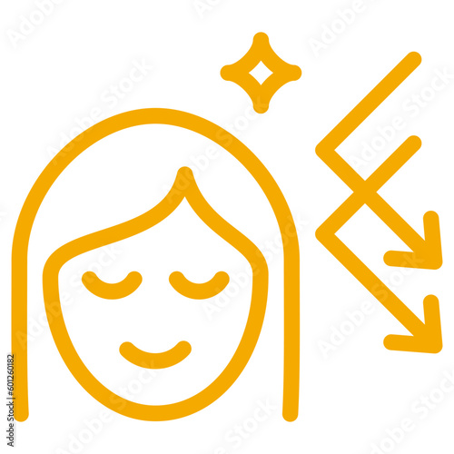 Sun protection icon, Woman face, Vector simple line icon