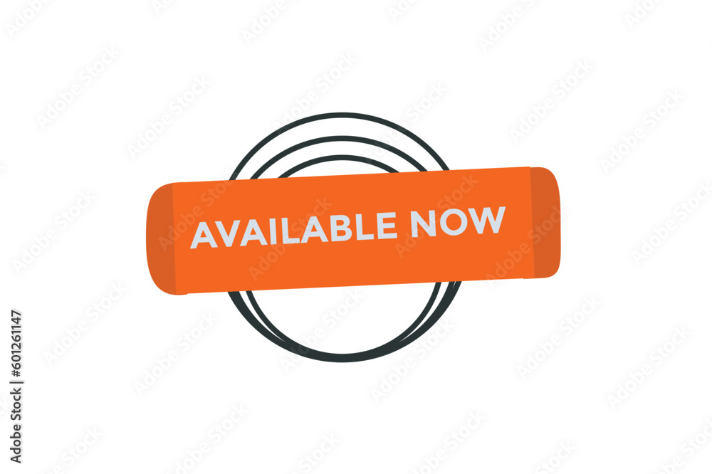 Fototapeta premium Available Now button web banner templates. Vector Illustration