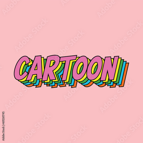 Cartoon colorful typography vector design