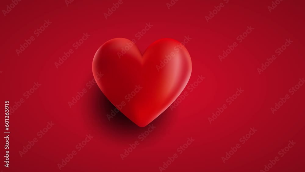 Red Heart Valentine's Day concept with Heartbeat Red Heart Valentine's Day concept with Heartbeat
