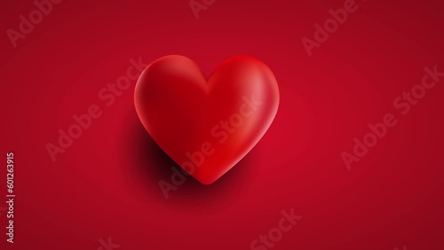Red Heart Valentine's Day concept with Heartbeat