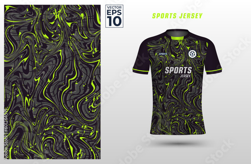 T-shirt sport jersey design template with liquify pattern grunge background. Sport uniform in front view. Shirt mock up for sport club. Vector Illustration	