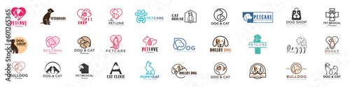 Dog Cat Pet Shop icon set Vector Logo design .This logo could be use as logo of pet shop, pet clinic