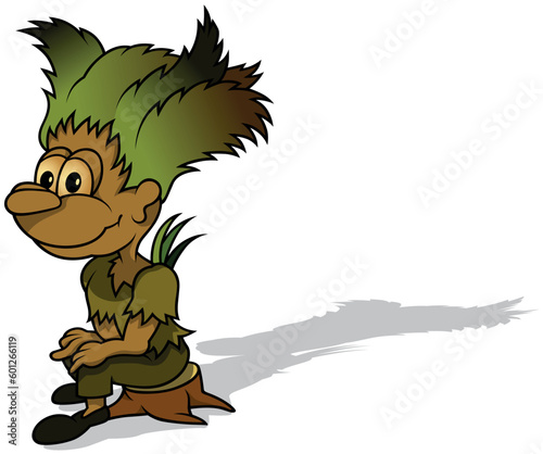 Forest Leprechaun Sitting on a Tree Stump