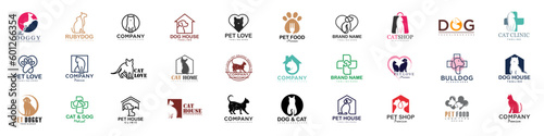 Dog Cat Pet Shop icon set Vector Logo design .This logo could be use as logo of pet shop, pet clinic
